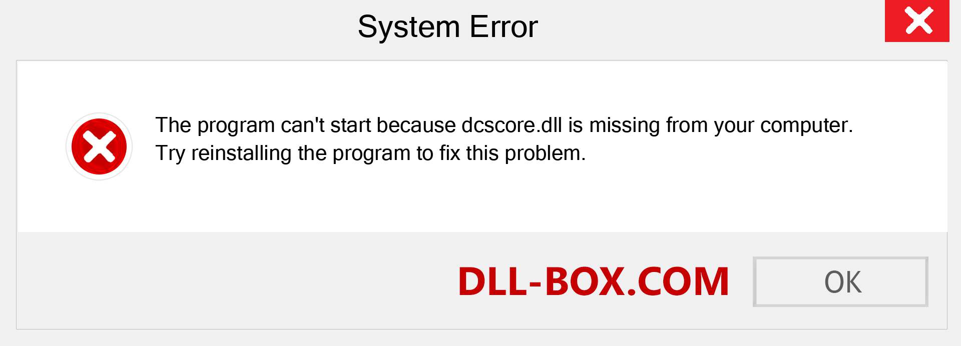  dcscore.dll file is missing?. Download for Windows 7, 8, 10 - Fix  dcscore dll Missing Error on Windows, photos, images